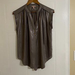 Juicy Couture Metallic V-Neck Deep Gray Blouse